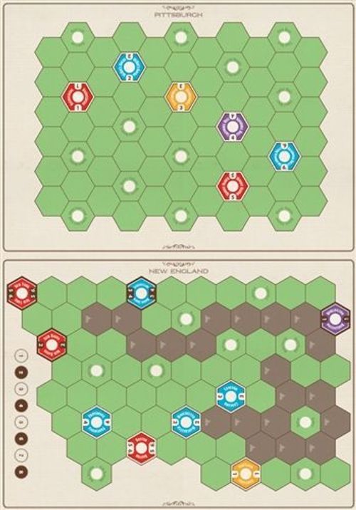 Age of Steam Deluxe Expansion: New England/Pittsburgh & Switzerland Maps thumbnail
