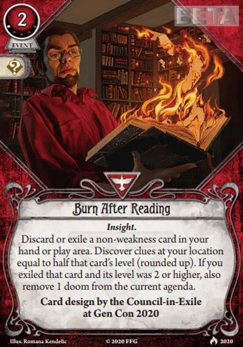 Arkham Horror: The Card Game – Beta Card from Gen Con Online 2020 thumbnail