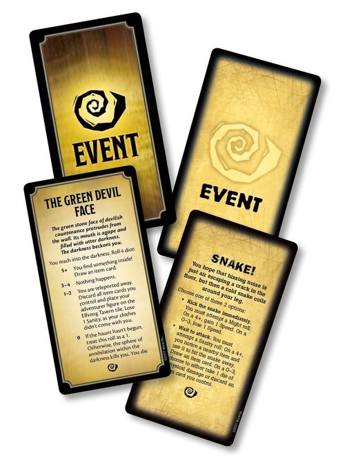 Betrayal at House on the Hill and Baldur's Gate Promo Cards: Green Devil Face & Snake thumbnail