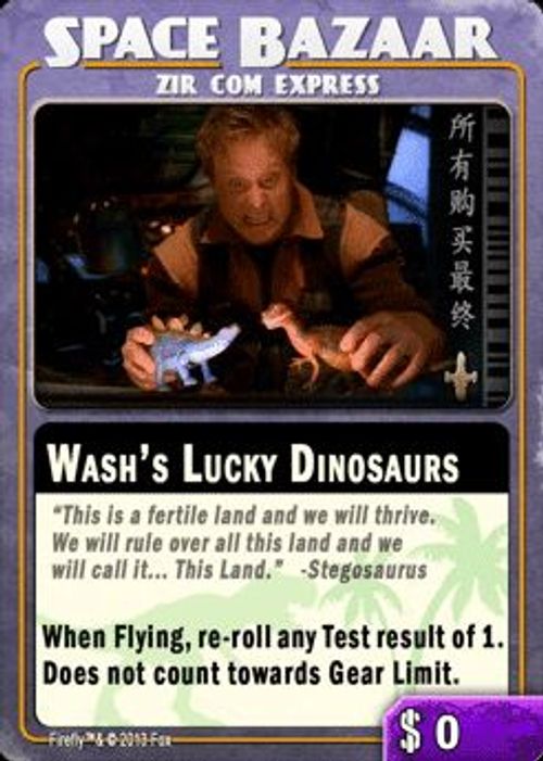 Firefly: The Game – Wash's Lucky Dinosaurs Promo Card thumbnail