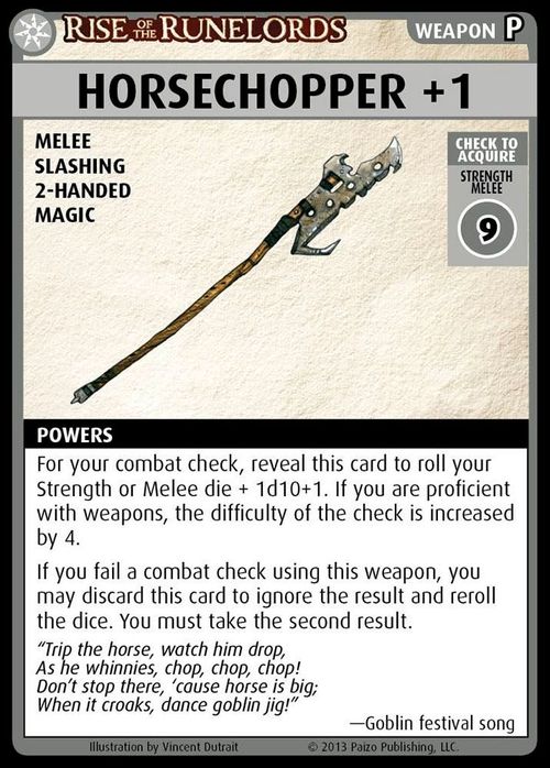 Pathfinder Adventure Card Game: Rise of the Runelords – "Horsechopper +1" Promo Card thumbnail