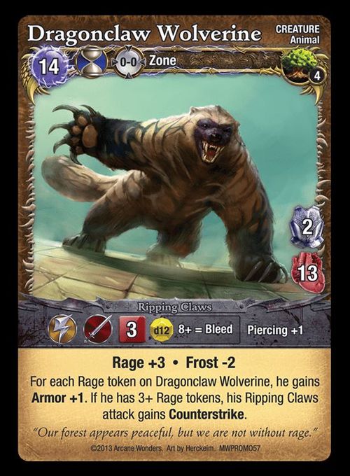Mage Wars: Dragonclaw Wolverine Promo Card thumbnail