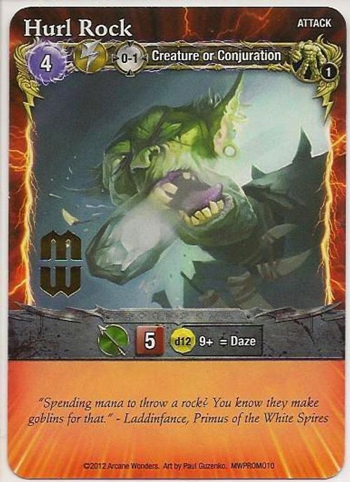 Mage Wars: Hurl Rock Promo Card thumbnail