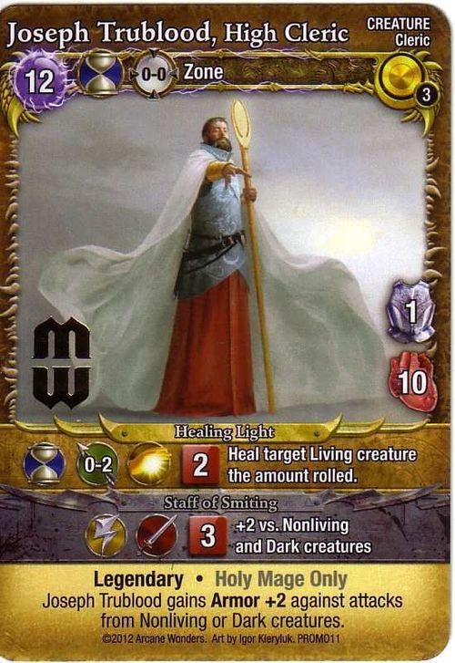 Mage Wars: Joseph Trublood, High Cleric Promo Card thumbnail