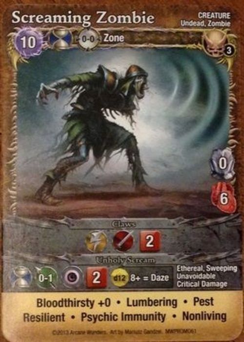 Mage Wars: Screaming Zombie Promo Card thumbnail
