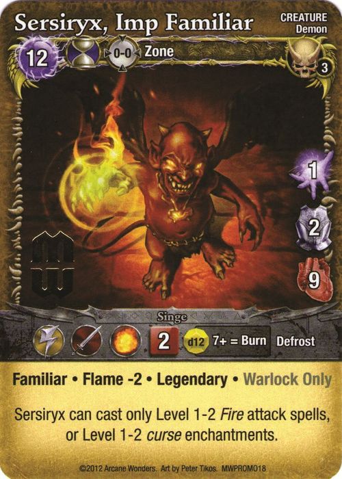 Mage Wars: Sersiryx, Imp Familiar Promo Card thumbnail