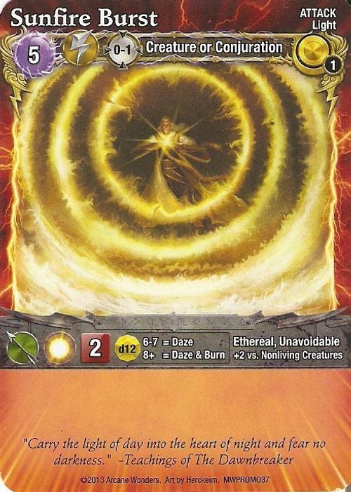 Mage Wars: Sunfire Burst Promo Card thumbnail