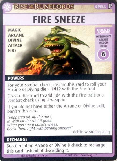 Pathfinder Adventure Card Game: Rise of the Runelords – "Fire Sneeze" Promo Card thumbnail