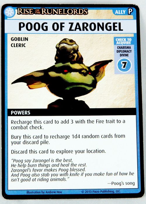 Pathfinder Adventure Card Game: Rise of the Runelords – "Poog of Zarongel" Promo Card thumbnail