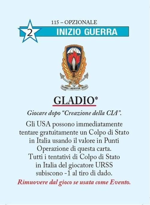 Twilight Struggle: "Gladio" Promo Card thumbnail